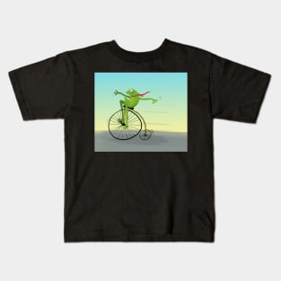 Frog on a bike Kids T-Shirt